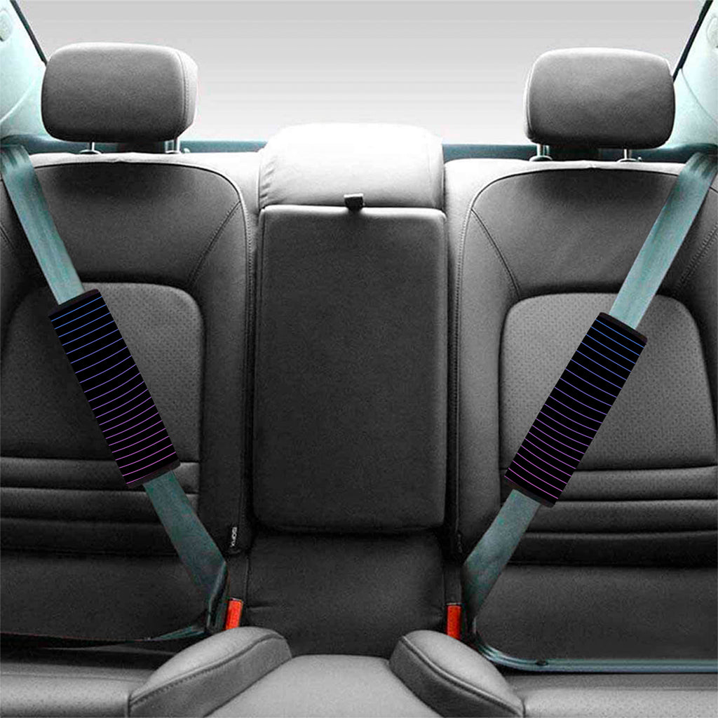 Blue And Purple EDM Wave Print Car Seat Belt Covers