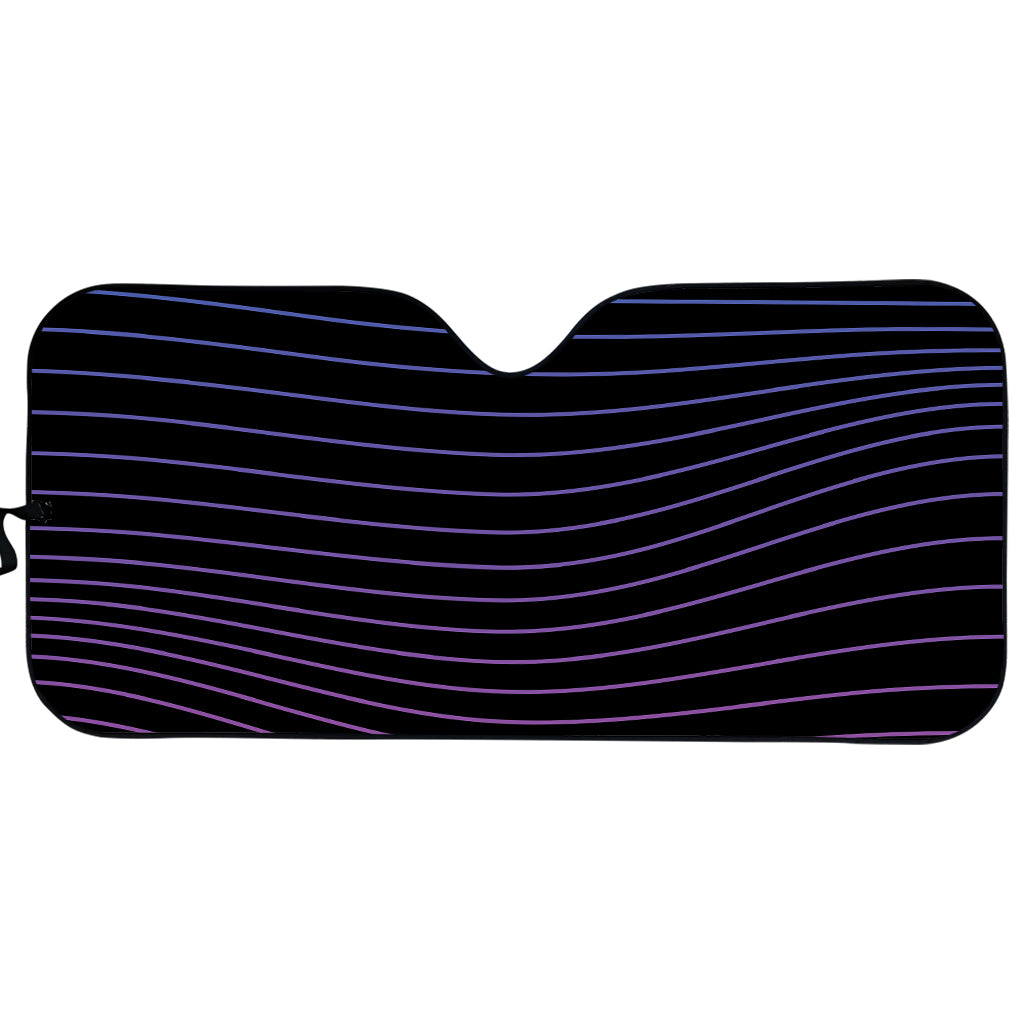Blue And Purple EDM Wave Print Car Sun Shade