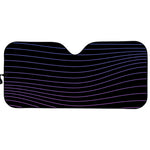 Blue And Purple EDM Wave Print Car Sun Shade