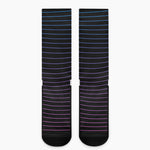 Blue And Purple EDM Wave Print Crew Socks