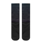 Blue And Purple EDM Wave Print Crew Socks