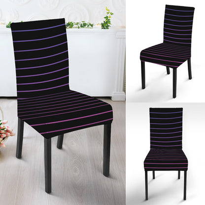 Blue And Purple EDM Wave Print Dining Chair Slipcover