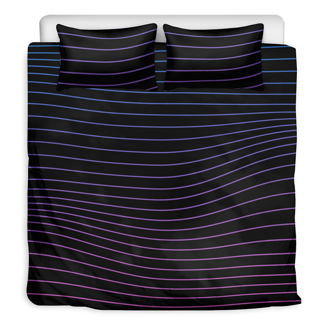 Blue And Purple EDM Wave Print Duvet Cover Bedding Set