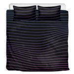 Blue And Purple EDM Wave Print Duvet Cover Bedding Set