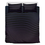 Blue And Purple EDM Wave Print Duvet Cover Bedding Set