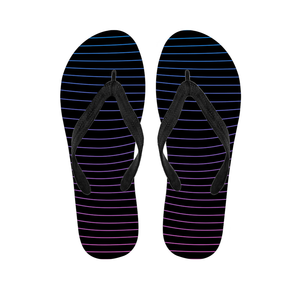 Blue And Purple EDM Wave Print Flip Flops