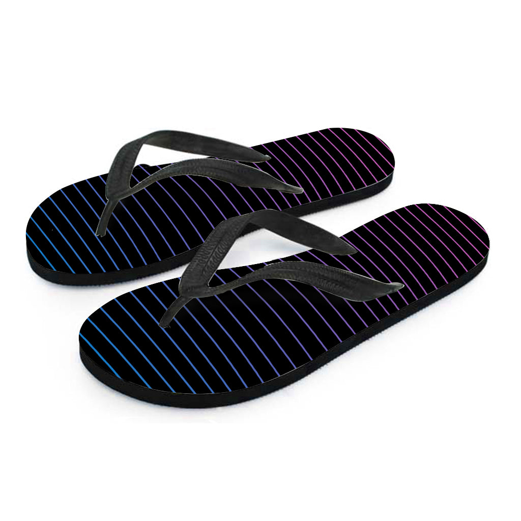 Blue And Purple EDM Wave Print Flip Flops