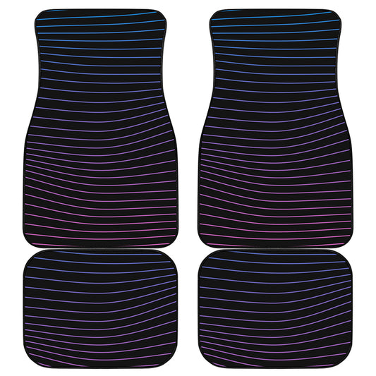 Blue And Purple EDM Wave Print Front and Back Car Floor Mats
