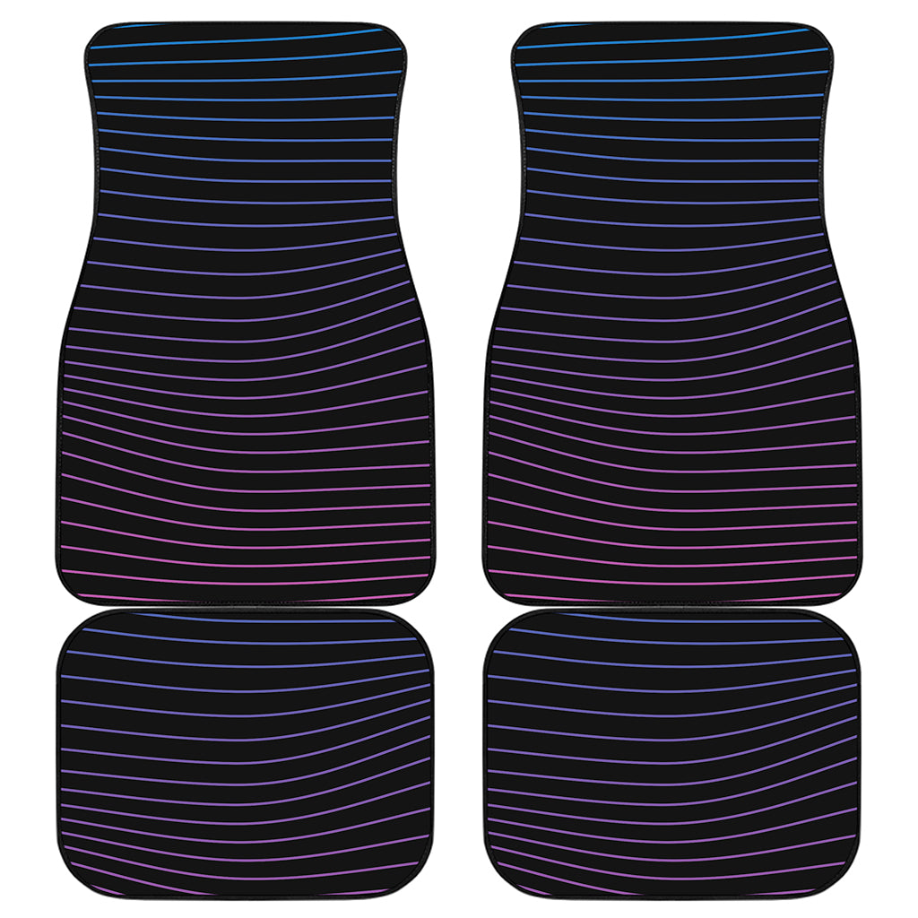 Blue And Purple EDM Wave Print Front and Back Car Floor Mats