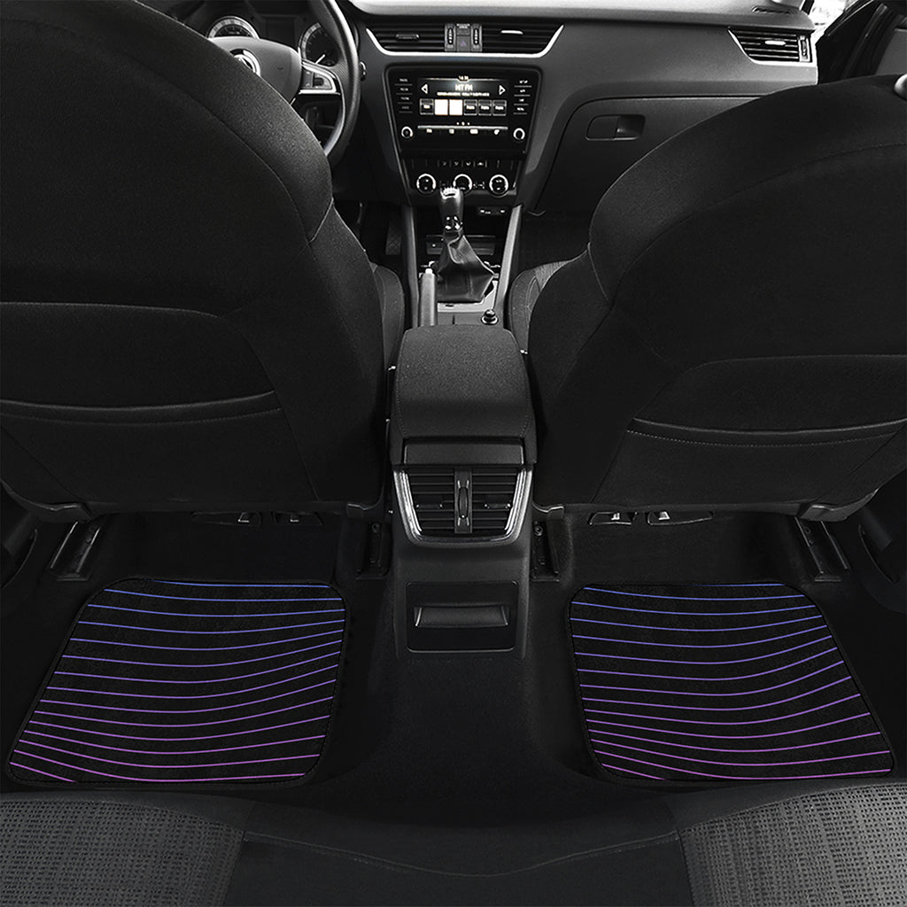 Blue And Purple EDM Wave Print Front and Back Car Floor Mats