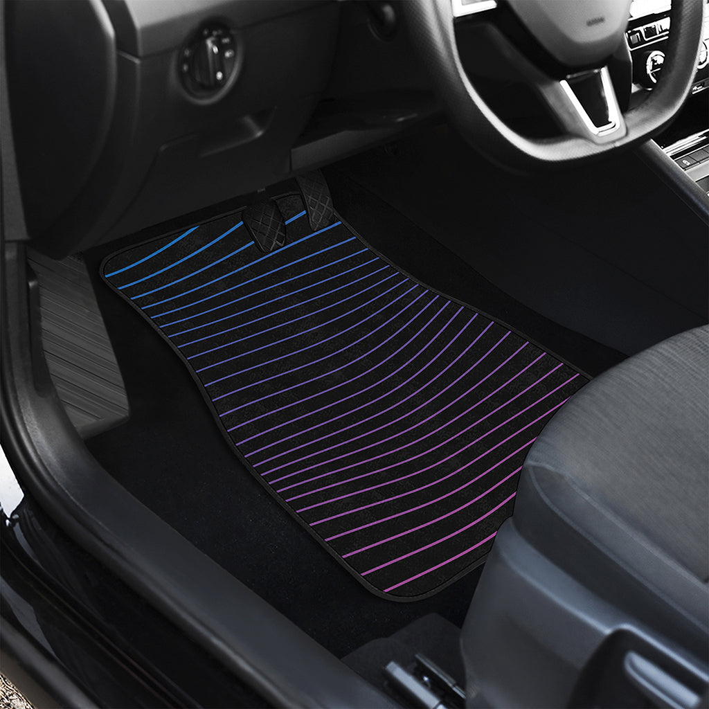 Blue And Purple EDM Wave Print Front and Back Car Floor Mats