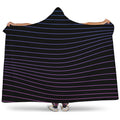 Blue And Purple EDM Wave Print Hooded Blanket