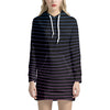 Blue And Purple EDM Wave Print Hoodie Dress