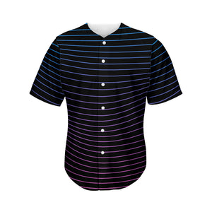 Blue And Purple EDM Wave Print Men's Baseball Jersey