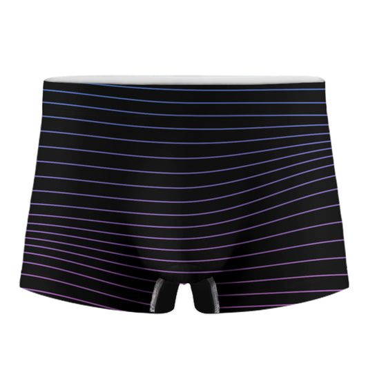 Blue And Purple EDM Wave Print Men's Boxer Briefs