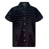 Blue And Purple EDM Wave Print Men's Short Sleeve Shirt