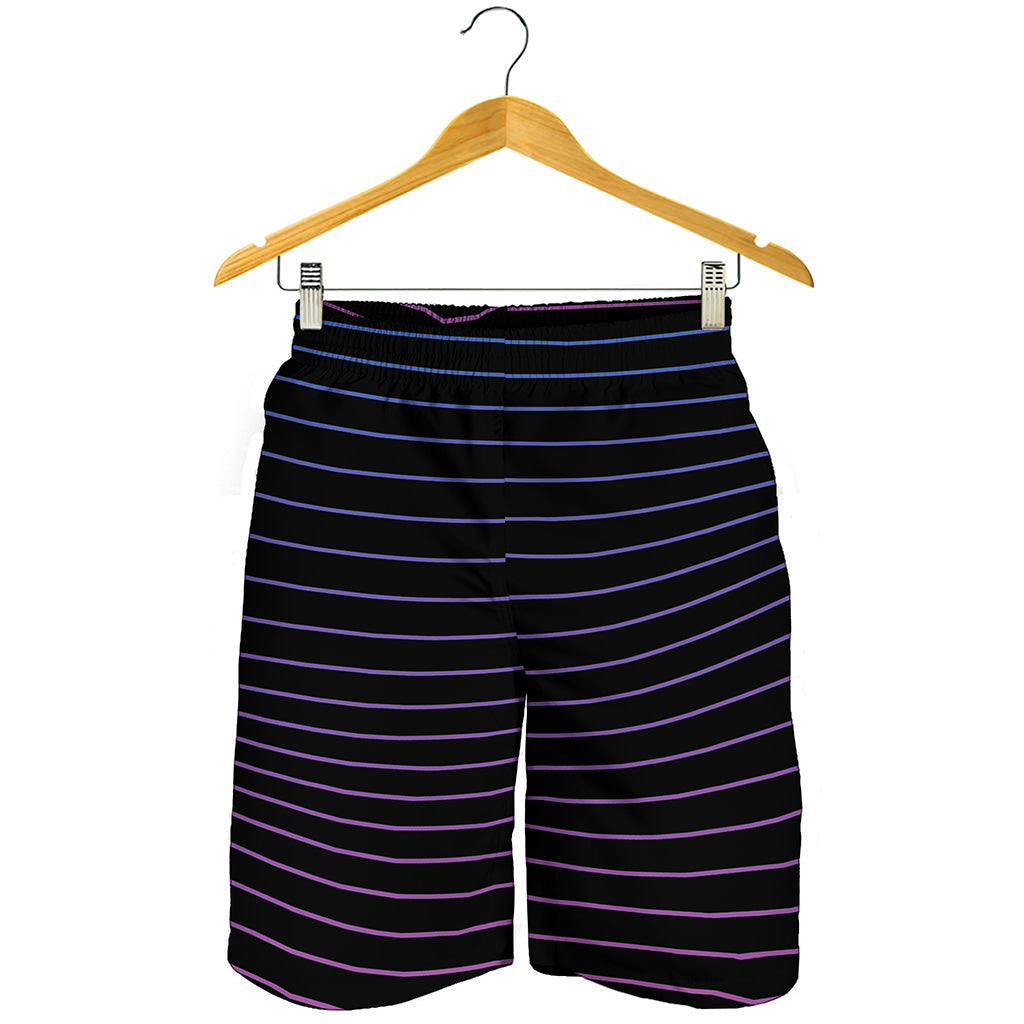 Blue And Purple EDM Wave Print Men's Shorts