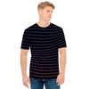 Blue And Purple EDM Wave Print Men's T-Shirt