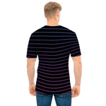 Blue And Purple EDM Wave Print Men's T-Shirt