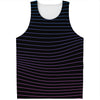 Blue And Purple EDM Wave Print Men's Tank Top