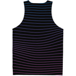 Blue And Purple EDM Wave Print Men's Tank Top