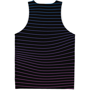 Blue And Purple EDM Wave Print Men's Tank Top