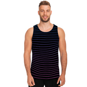 Blue And Purple EDM Wave Print Men's Tank Top