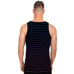 Blue And Purple EDM Wave Print Men's Tank Top