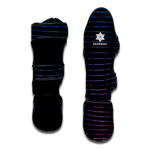 Blue And Purple EDM Wave Print Muay Thai Shin Guard