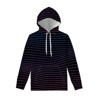 Blue And Purple EDM Wave Print Pullover Hoodie
