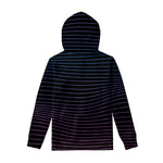 Blue And Purple EDM Wave Print Pullover Hoodie