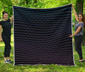 Blue And Purple EDM Wave Print Quilt