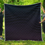 Blue And Purple EDM Wave Print Quilt