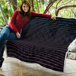 Blue And Purple EDM Wave Print Quilt