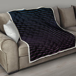 Blue And Purple EDM Wave Print Quilt