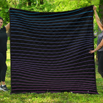 Blue And Purple EDM Wave Print Quilt