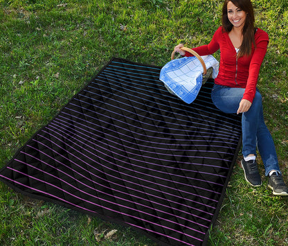 Blue And Purple EDM Wave Print Quilt