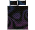Blue And Purple EDM Wave Print Quilt Bed Set