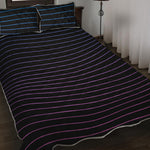 Blue And Purple EDM Wave Print Quilt Bed Set