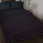 Blue And Purple EDM Wave Print Quilt Bed Set