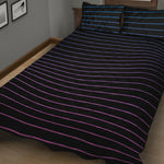 Blue And Purple EDM Wave Print Quilt Bed Set