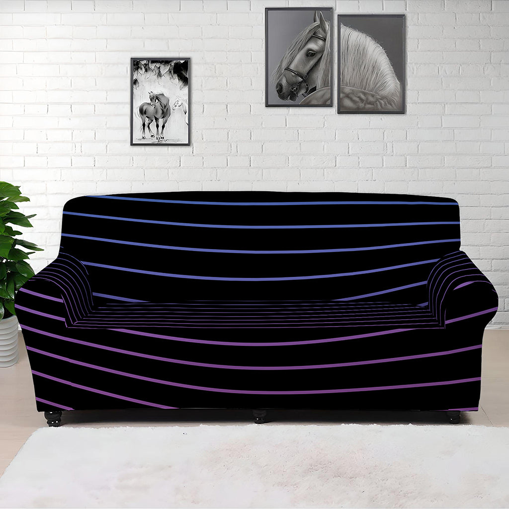 Blue And Purple EDM Wave Print Sofa Cover