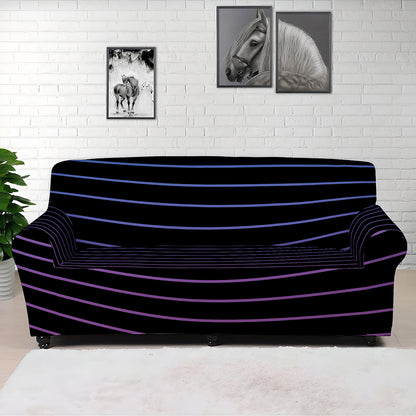 Blue And Purple EDM Wave Print Sofa Cover