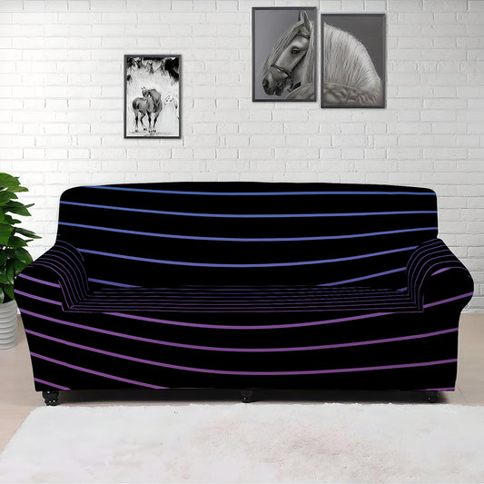 Blue And Purple EDM Wave Print Sofa Cover