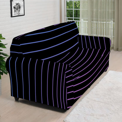 Blue And Purple EDM Wave Print Sofa Cover