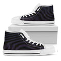 Blue And Purple EDM Wave Print White High Top Sneakers