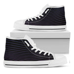 Blue And Purple EDM Wave Print White High Top Shoes