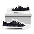 Blue And Purple EDM Wave Print White Low Top Sneakers