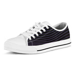 Blue And Purple EDM Wave Print White Low Top Shoes