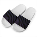 Blue And Purple EDM Wave Print White Slide Sandals